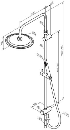 Душевая система Damixa Scandinavian Pure 936000300 Черная матовая 