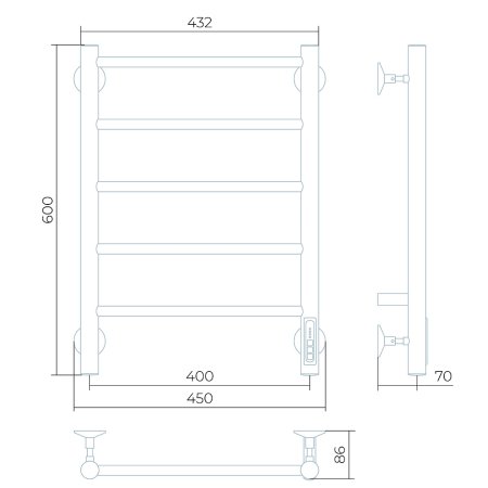 Полотенцесушитель электрический Larusso Джаз П5 40х60 