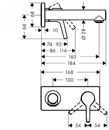 Смеситель для раковины Hansgrohe Talis S 72110000 Хром 