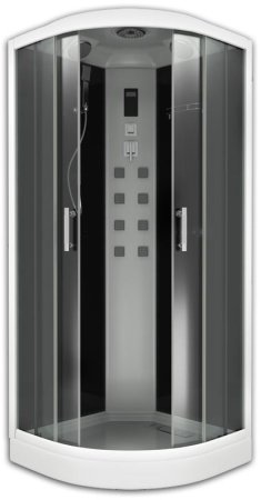 Душевая кабина Bas Адрия (черная стенка, рифленое стекло) 