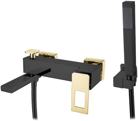 Смеситель для ванны Boheme Q 143-BG Черный Золото 