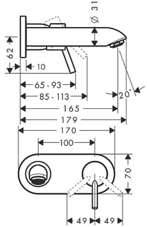 Смеситель для раковины Hansgrohe Talis 31618000 Хром 