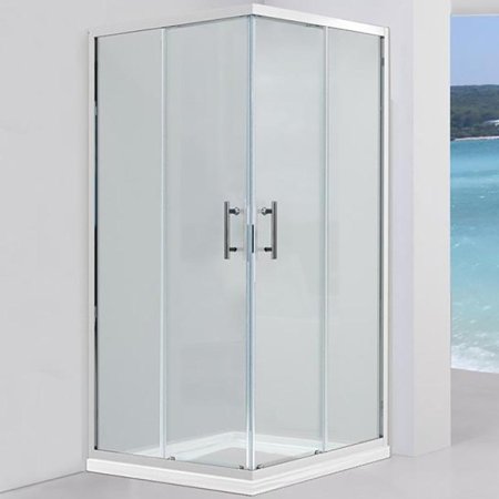 Душевой уголок Black&White Stellar Wind S102 80х80 1028080 профиль Серебристый хром стекло прозрачное 