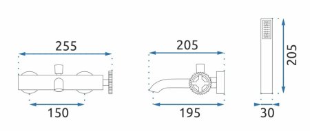 Смеситель для ванны Rea Vertigo REA-B9669 