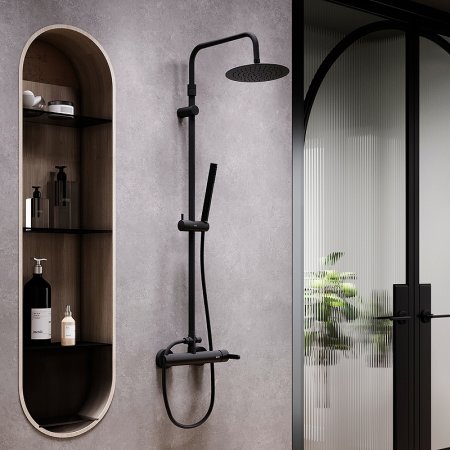 Душевая система Damixa Scandinavian Pure 936710300 Черная матовая 