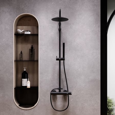 Душевая система Damixa Scandinavian Pure 936710300 Черная матовая 