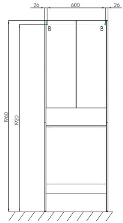 Шкаф пенал Aquaton Лондри 60 1A260503LH010 над стиральной машиной Белый глянец 
