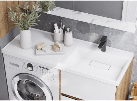 Тумба под раковину Aquaton Лондри 120 1A266901LH0C0 Дуб Сантана без фасада 