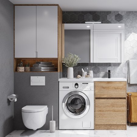 Тумба под раковину Aquaton Лондри 120 1A266901LH0C0 Дуб Сантана без фасада 