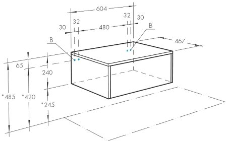 Тумба Aquaton Сакура 60 1A220403SKW80 подвесная Ольха наварра Белый глянец 