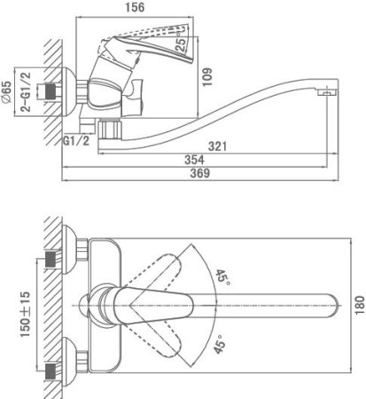 Смеситель D&K Passau Bayern DA1193301 универсальный 