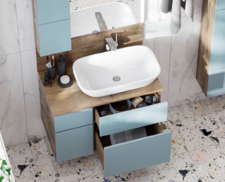 Тумба под раковину Aquaton Мишель 80 1A256801MIX30 подвесная Дуб рустикальный Фьорд 