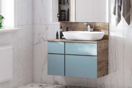 Тумба под раковину Aquaton Мишель 80 1A256801MIX30 подвесная Дуб рустикальный Фьорд 