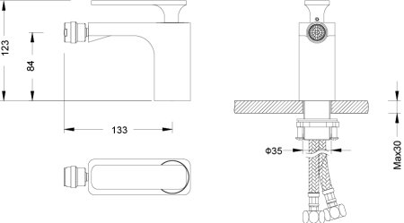 Смеситель Timo Torne 4362/00-16F для биде, хром/белый 