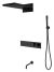 Душевая система встраиваемая с термостатом Boheme FUSION 131-2-B чёрная 