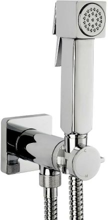 Гигиенический душ со смесителем Bossini Cube Brass E38001B.083 Черный хром 