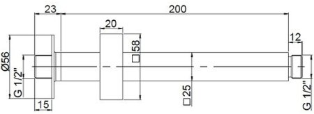 Кронштейн для верхнего душа Paini 50CR744T720BI Хром 