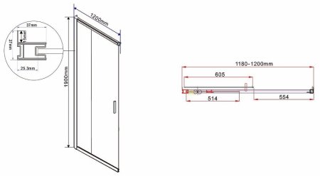 Душевой уголок Vincea Garda 120х110 VSS-1G1112CH профиль Хром стекло шиншилла 