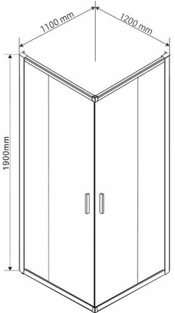 Душевой уголок Vincea Garda 120х110 VSS-1G1112CH профиль Хром стекло шиншилла 