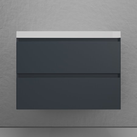 Тумба подвесная Style Line "Манхэттен 80" ЭМАЛЬ под ASTI 80 2 ящика PLUS графит 