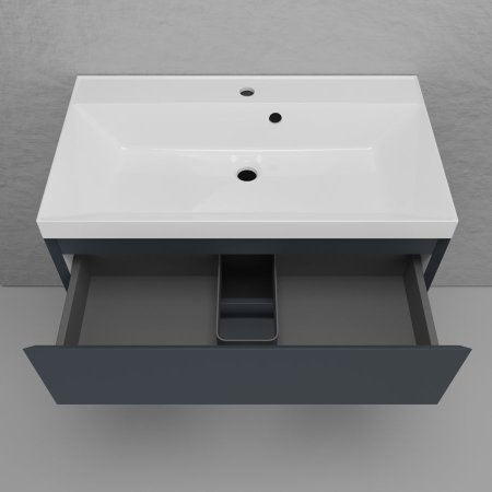 Тумба подвесная Style Line "Манхэттен 80" ЭМАЛЬ под ASTI 80 2 ящика PLUS графит 