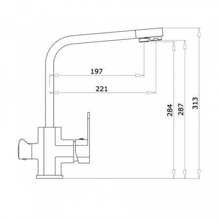Cмеситель для кухни под фильтр HANSEN H15084 Хром 