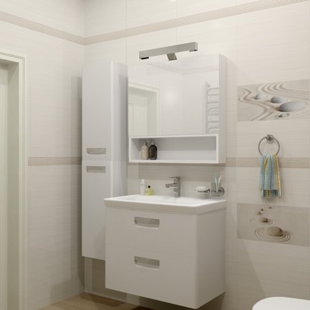 Шкаф пенал Roca The Gap 35 ZRU9302884 L подвесной Белый глянцевый 