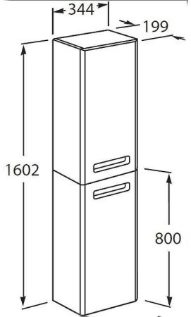 Шкаф пенал Roca The Gap 35 ZRU9302884 L подвесной Белый глянцевый 