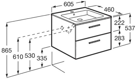 Тумба под раковину Roca Victoria 60 A857468806 подвесная Белый глянец 