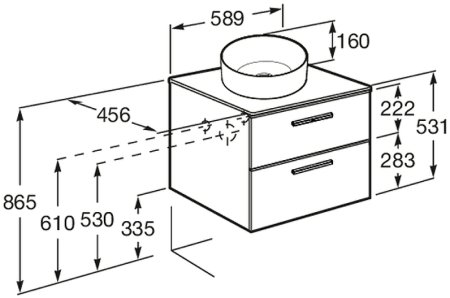 Тумба под раковину Roca Victoria 60 A857468806 подвесная Белый глянец 