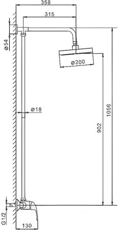 Душевая система Frap F2426 Хром 
