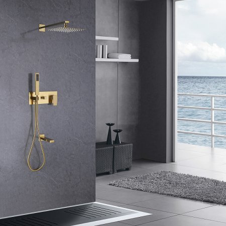 Душевая система Abber Daheim AF8217G Золото матовое 