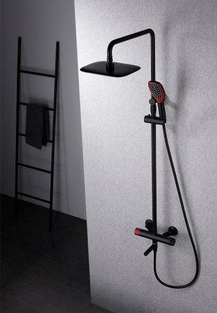 Душевая система Bronze de Luxe Avantgarde 2039RH Черная Красная 