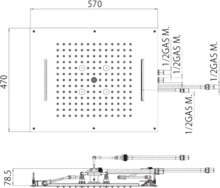 Верхний душ Bossini Dream 4 Sprays H38928.030 