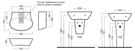 Раковина Hatria Nido 56 см 