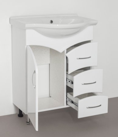 Тумба под раковину Style Line Эко Стандарт 22 Байкал 65 Белый глянец 