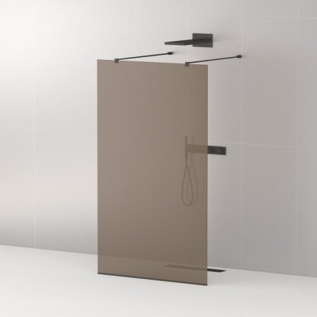 Душевая перегородка Cezares Liberta-L-2-100-120-BR-NERO стекло бронза, кронштейн 120 см 