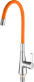 Смеситель для кухни с гибким изливом FASHUN A4153+B02, хром/оранжевый 
