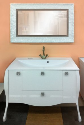 Мебель для ванной Aquanet Мадонна 120 белая с кристаллами Swarovski 