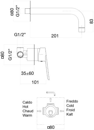 Смеситель для раковины Fiore KEVON BLACK MATT 81NN7527, черный 