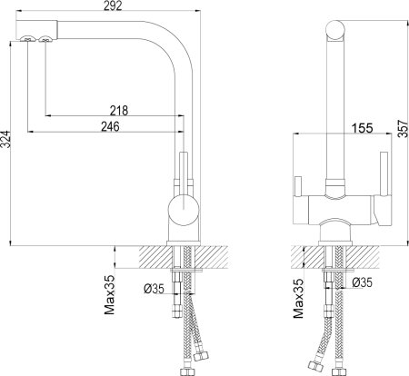 Смеситель для кухни Rossinka Z40-25 Хром 