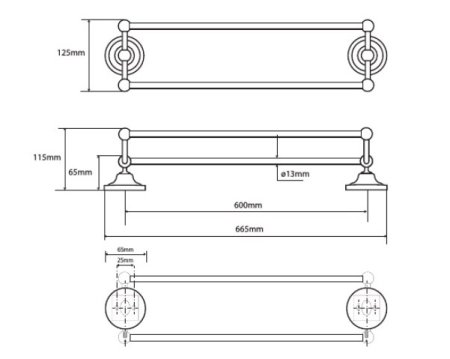 Полотенцедержатель Bemeta Retro 144304232 двойной, хром 