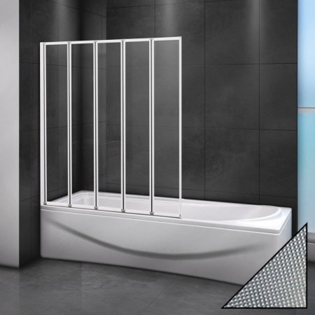 Шторка на ванну Cezares Relax V-5-120/140-P-Bi-L стекло punto 