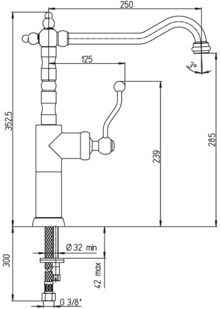 Смеситель для кухни Paini Duomo 88CR572LLKM Хром 