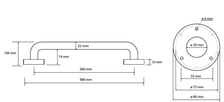 Поручень Bemeta Help program 301100904 белый, матовый 