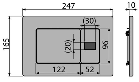 Кнопка смыва AlcaPlast M279S-SLIM сенсорная, нержавеющая сталь 