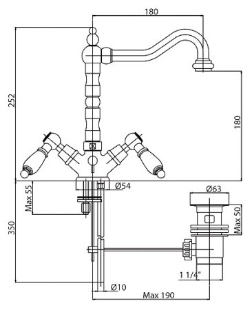 Смеситель Cezares First FIRST-LS2-03/24-M для раковины 