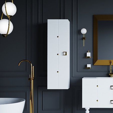 Шкаф пенал Boheme Armadi Art Vallessi Avantgarde Piazza 35 844-WG подвесной Белый Золото 