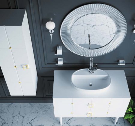 Шкаф пенал Boheme Armadi Art Vallessi Avantgarde Piazza 35 844-WG подвесной Белый Золото 