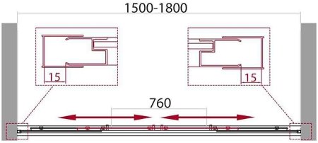 Шторка на ванну BelBagno Unique VF-2 180 профиль Хром стекло прозрачное 